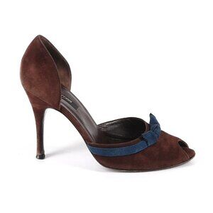 SERGIO ROSSI | Brown Suede D'Orsay Heels Sz 8